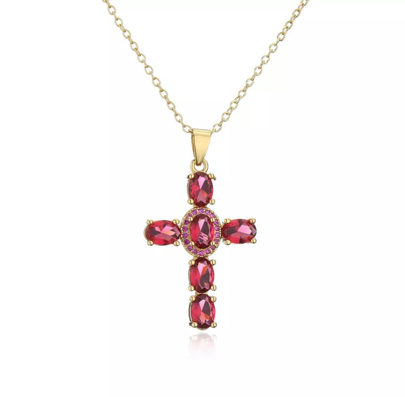 Collar Cruz Fusia