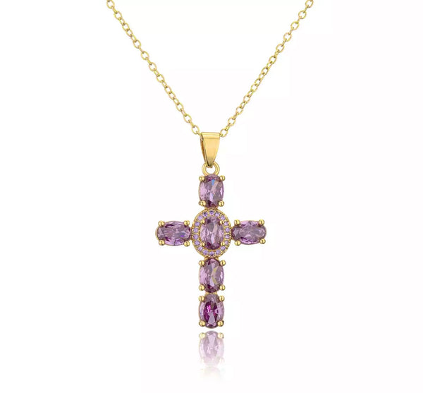 Collar Cruz Morado