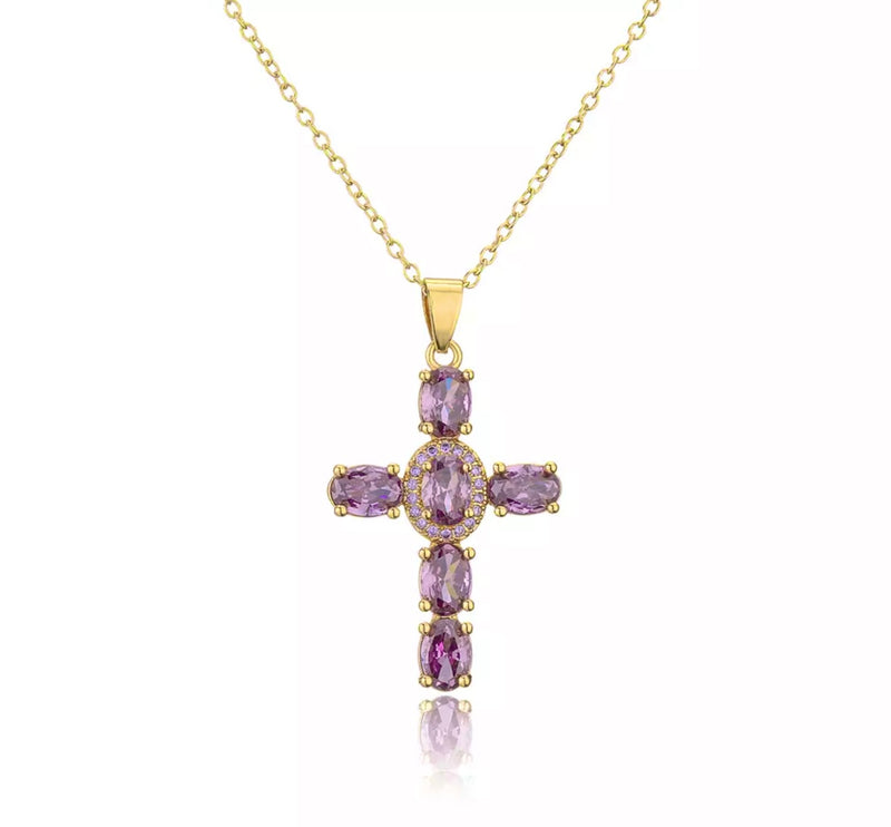 Collar Cruz Morado