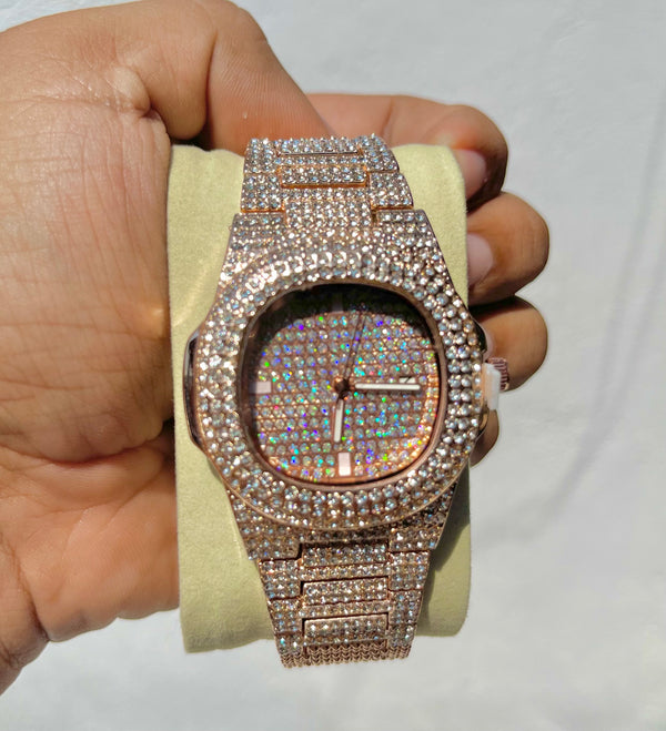 Reloj Rosado Diamantado