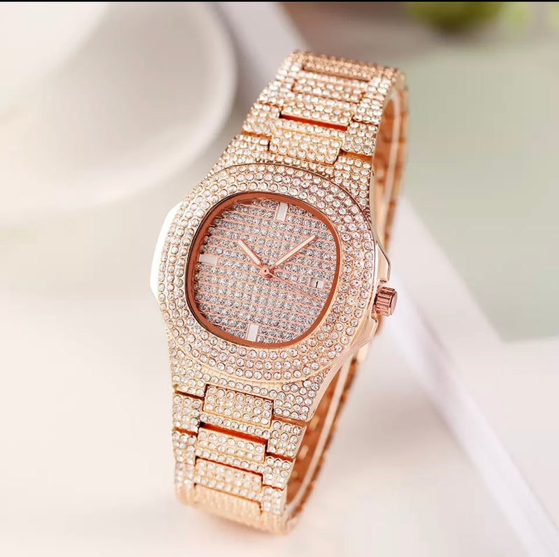 Reloj Rosado Diamantado