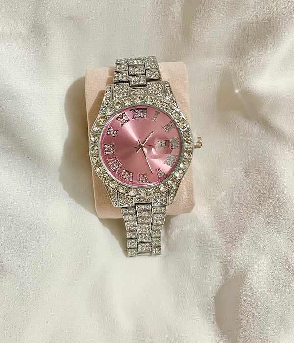 Reloj Rosado Luxe Diamantado