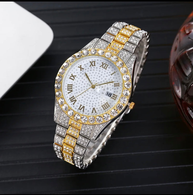 Reloj Plateado Dorado Star Diamantado