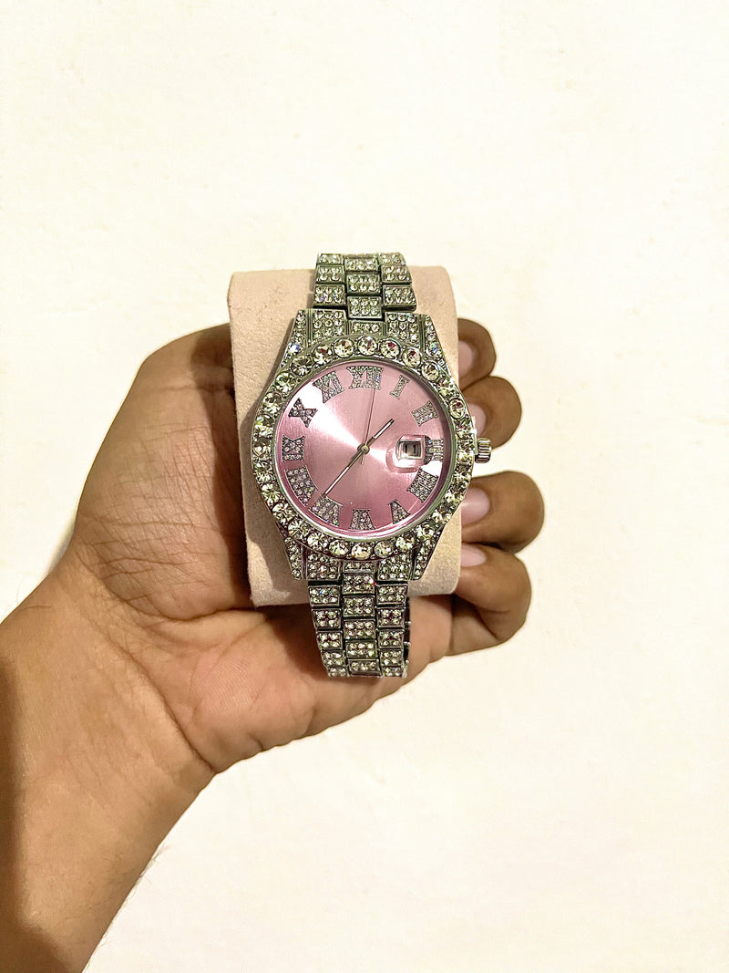 Reloj Rosado Luxe Diamantado